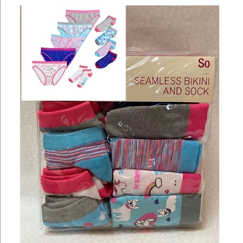 SO Girls Large  Bikini Panties & Ankle Socks